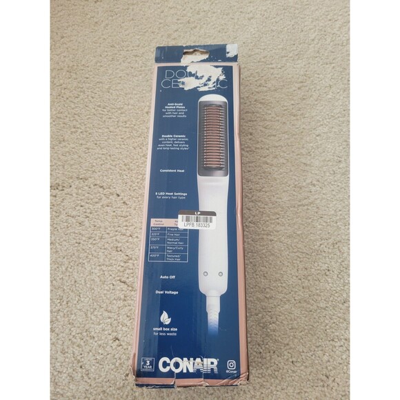 New Conair Double Ceramic Heated Straight Brush Upto 400F Antiscald Heated Plate - Picture 10 of 15